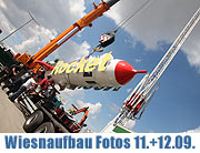 Der Aufbau des Oktoberfests 2010 auf der Theresienwiese geht voran. Aktuelle Wiesnaufbau Fotos und Video vom 11+12.09.2010 (Foto. MartiN Schmitz)